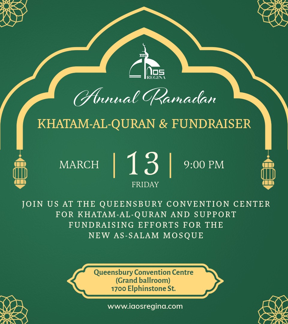 Annual Ramadan IAOS Khatam-al-Qur’an & Masjid Fundraise
